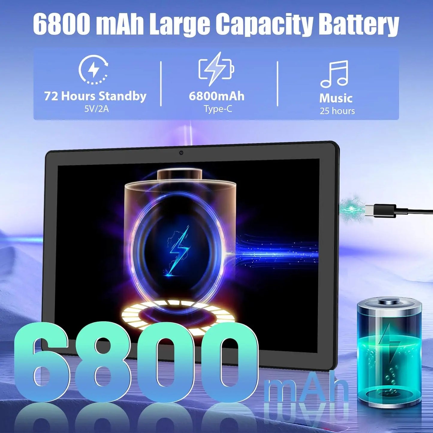 11 Inch 14GB RAM+64GB ROM (TF 1TB) Android 14 Octa-Core 6800mAh With Stylus Keyboard Mouse for Online Learning and Office Work