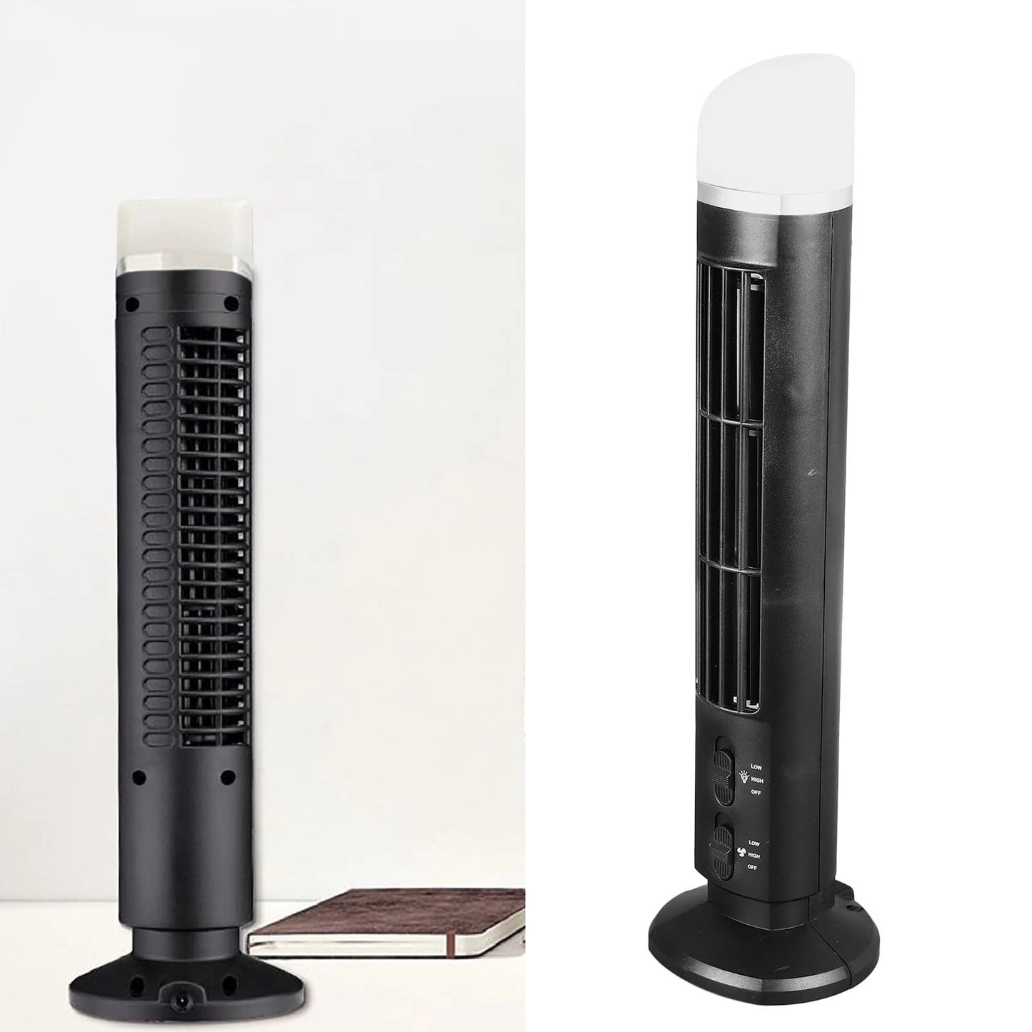 Bladeless Tower Fan Portable USB Desk Fan with Light for Home Bedroom Tower Bladeless Fan