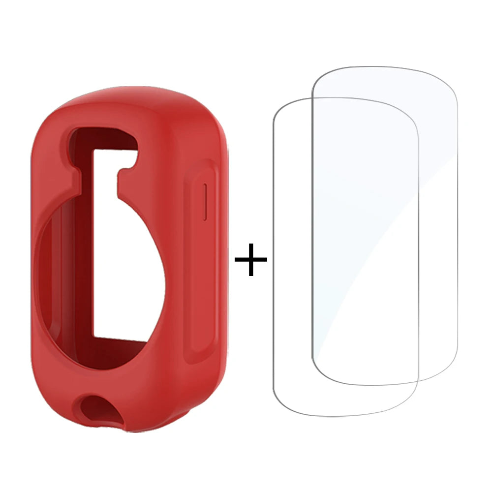 2Pcs Tempered Glass + Silicone Case for Garmin Edge 840 540 530 830 1040 1030 520 130 Plus GPS Stopwatch Screen Protector Cover