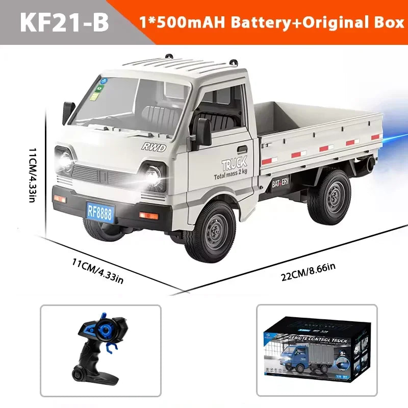 New KF21 Remote Control Car 1:16 Scale 2WD Off-Road Drift Climbing Toys With Spray Lights For Kids Boys Gifts 2.4GHZ RC Truck