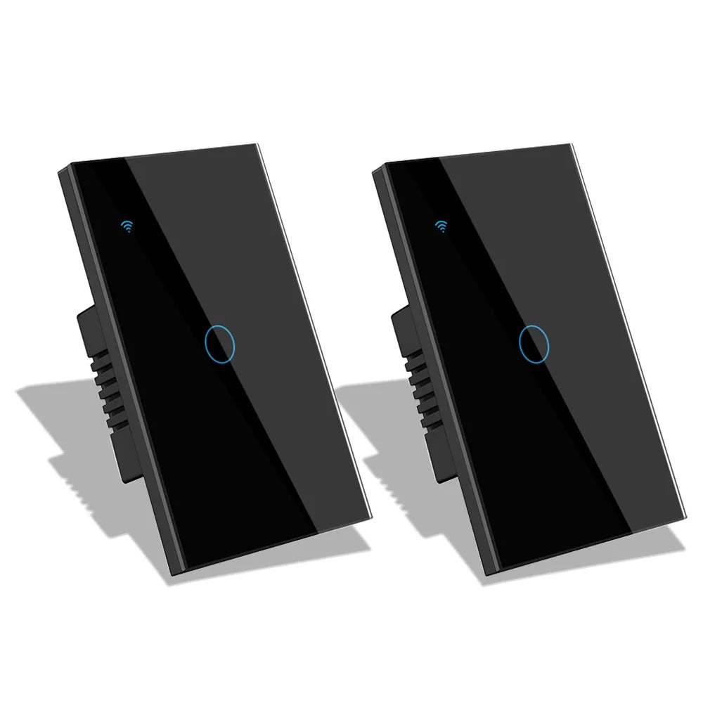Tuya Wifi Smart Stair Switch US Touch Glass Panel Stair Cross Multi Light Switches 1 Gang 2 Way APP Control Alexa Google Home