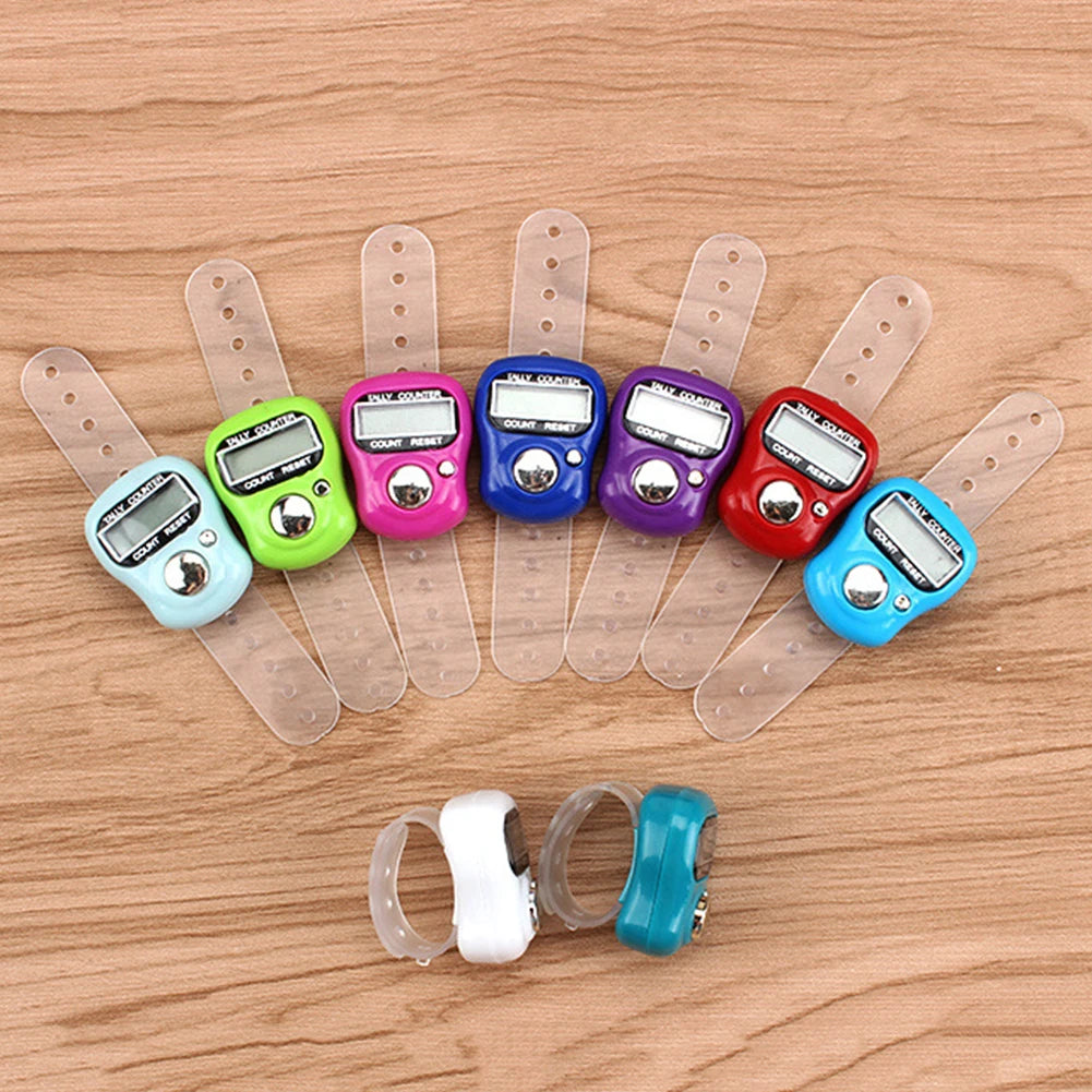 10-50PCS Electronic Finger Counter Ring Row Tally Pedometer for Pray Buddha Sewing Stitch