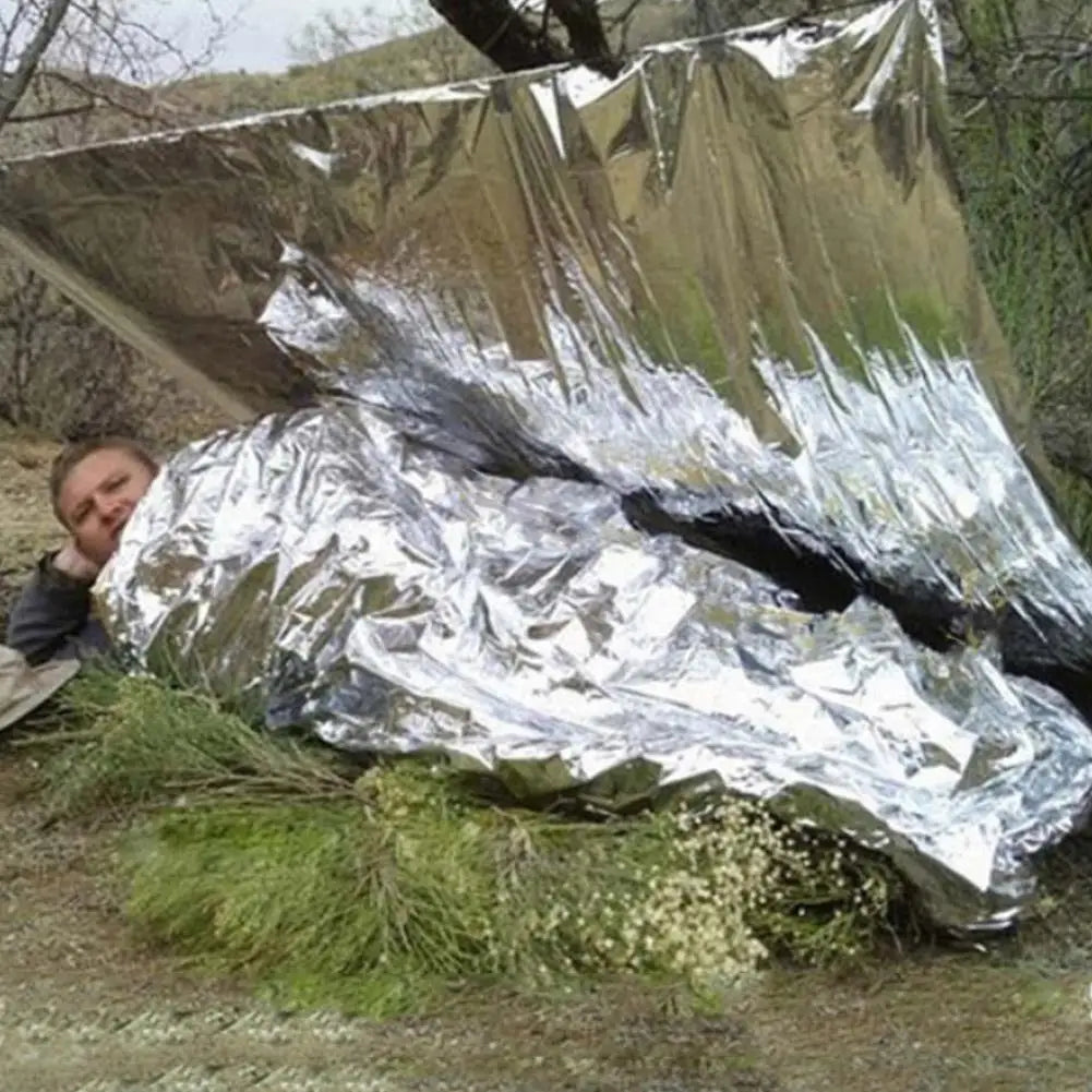 15-40PCS Sliver Emergency Blanket Survival Ourdoor Thermal Rescue For Camping Hiking Travel First Aid Windproof Waterproof Foil