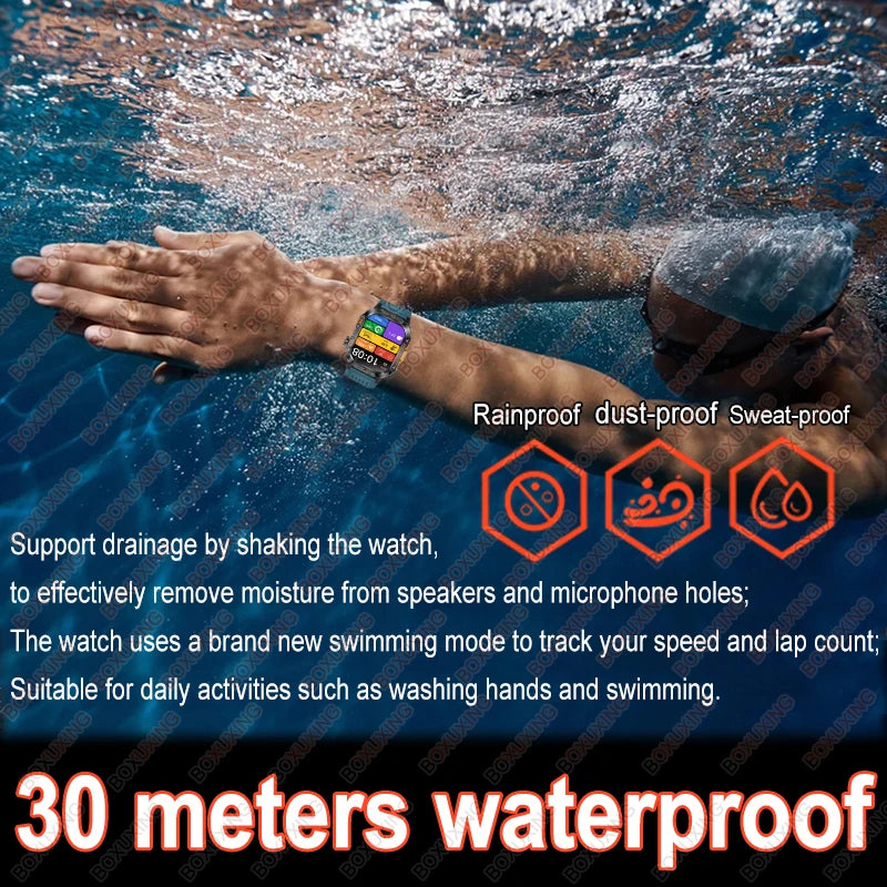 For Xiaomi Military Outdoor Sports GPS Smart Watch Men Built-in GPS 3ATM Waterproof Compass Heart rate Bluetooth Call SmartWatch