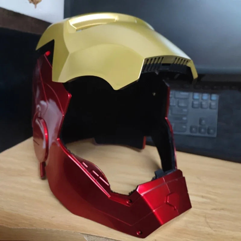 New 1:1 Marvel Iron Man Electric Helmet Multi Piece Manual Opening Helmet Model Luminous Adult And Children's Toy Gift