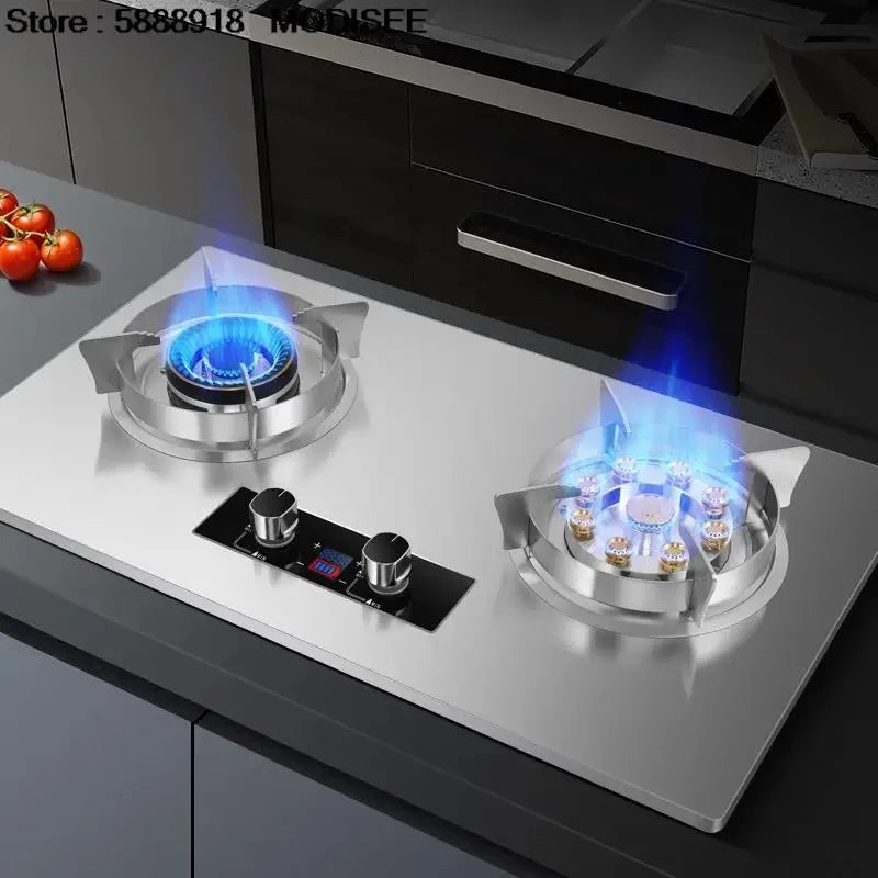 8.5Kw Gas Stove Dual Stove Household Embedded Natural Gas Liquefied Gas Timing Stove Fierce Fire Stove Desktop Dual-Use Kitchen