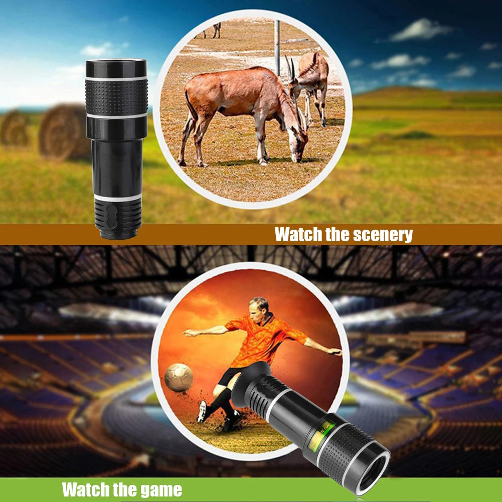 Universal HD 20X Optical Zoom Camera External Telescope Lens with Clip for Mobile Phone for Watch Scenery Game