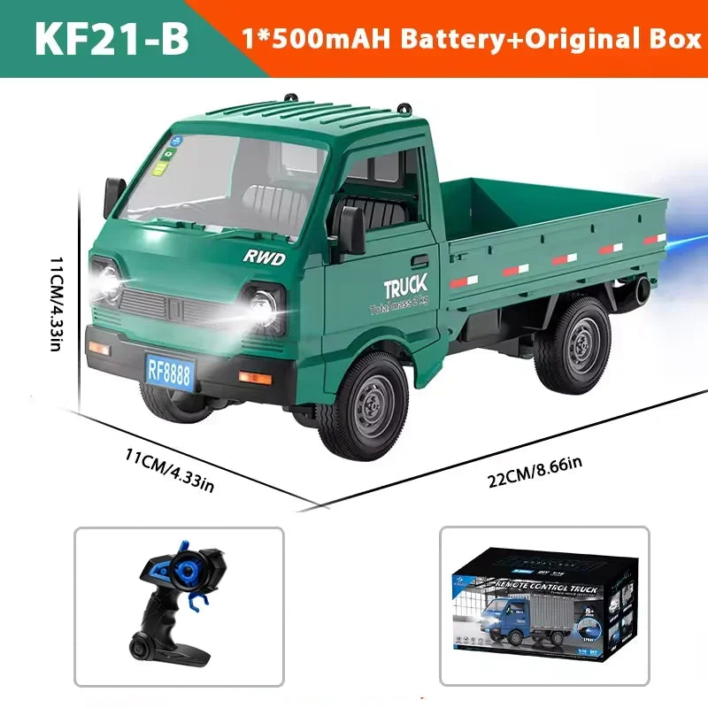 New KF21 Remote Control Car 1:16 Scale 2WD Off-Road Drift Climbing Toys With Spray Lights For Kids Boys Gifts 2.4GHZ RC Truck