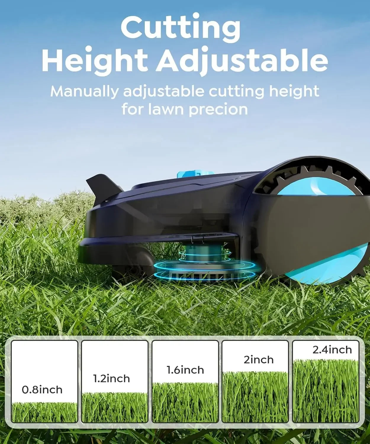 Customizable Cordless Robot Lawn Mower With GPS + 3D Visual Navigation, Bow-Shaped Path Mowing, APP Control