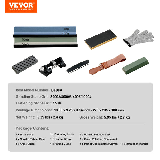 VEVOR Knife Sharpener Kit Professional Sharpener Flip Fixed Angle Knife Sharpening System with 12 Whetstones Kit for All Knives