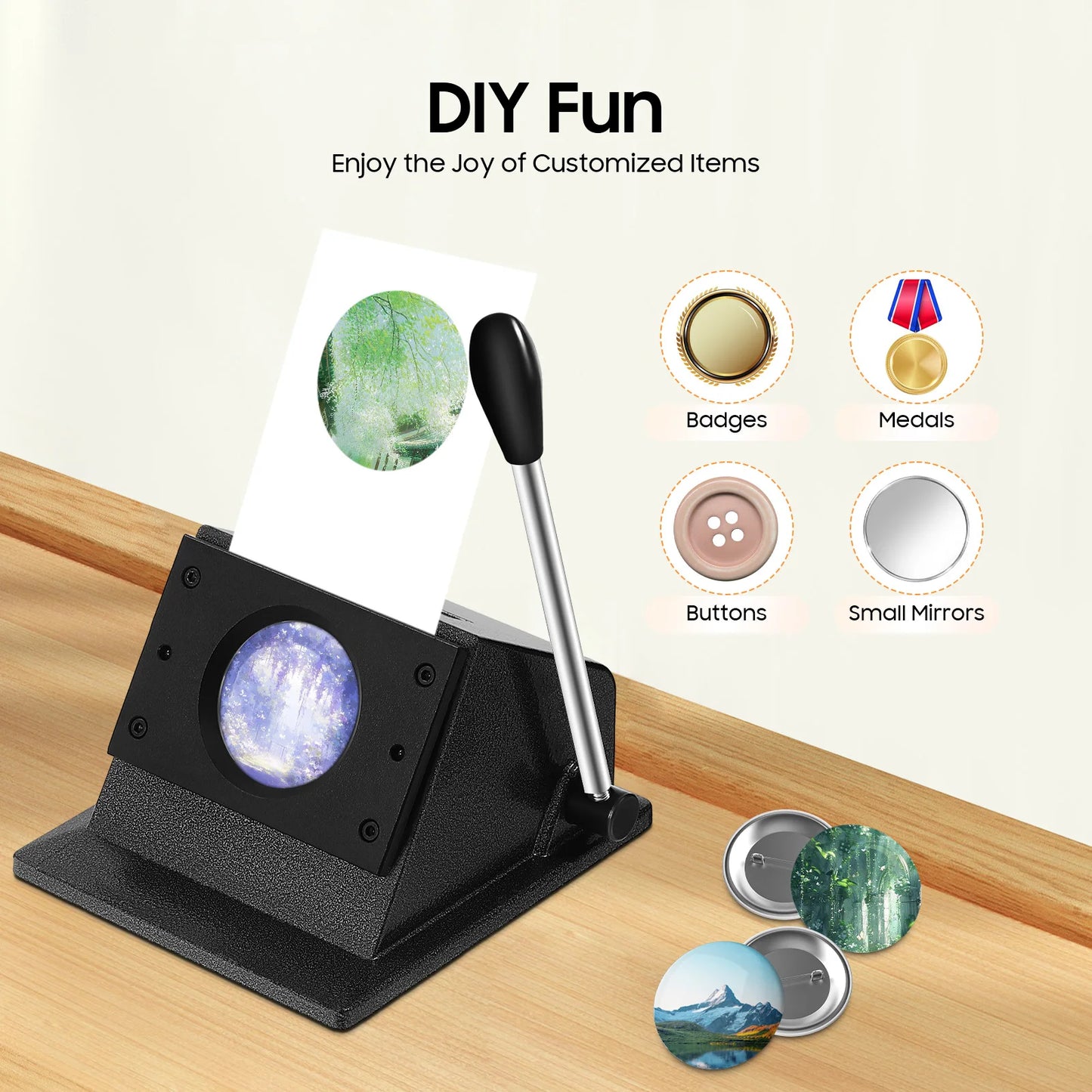 58MM Punch Die Cutter Manual Round Badge Circle Cutter DIY Circular Badge Maker