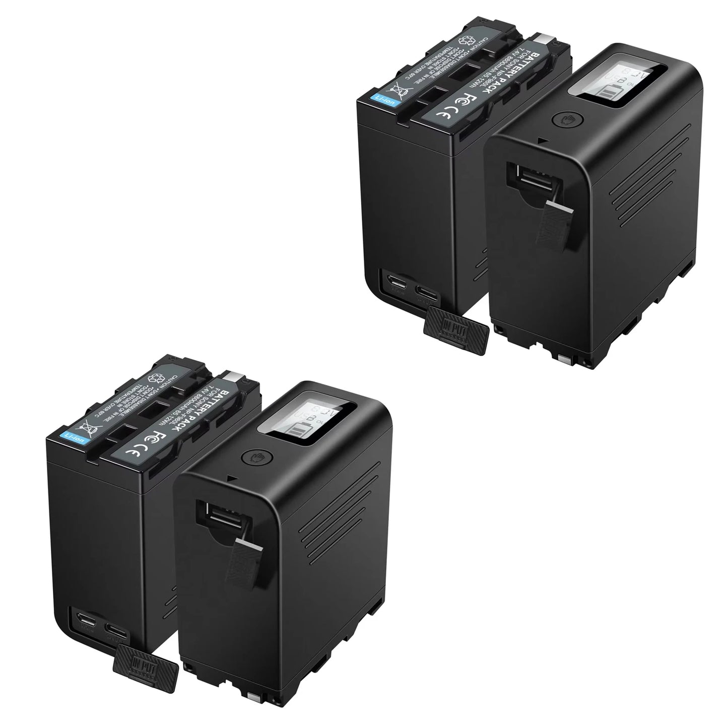 REACELL 2Pack NP-F970 Battery for Sony NP-F Battery NP-F970 NP-F975 NP-F980 NP-F960 NP-F770 NP-F750 NP-F550,with Micro USB Cable