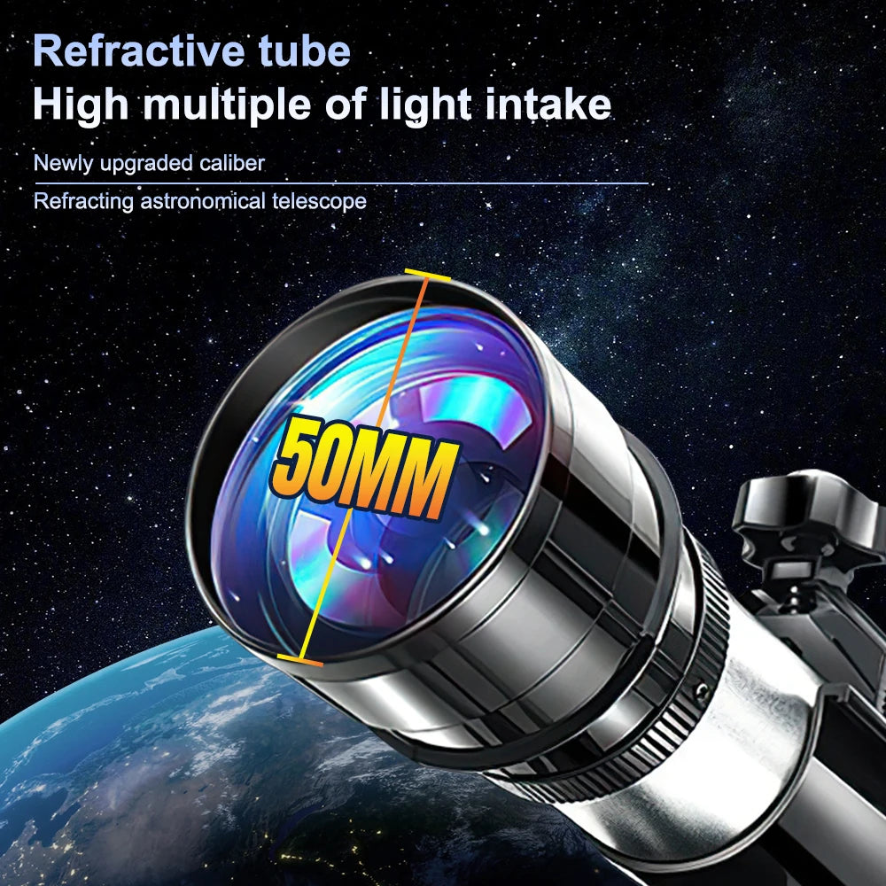 Professional HD Astronomical Telescope FMC Multi-coated Optical Double Lens Monocular for Watching See The Moon and Stars Bird