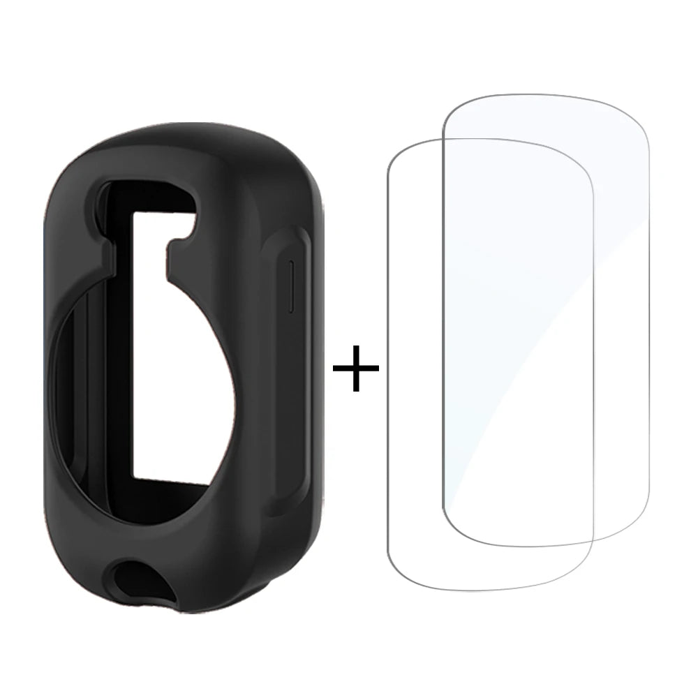 2Pcs Tempered Glass + Silicone Case for Garmin Edge 840 540 530 830 1040 1030 520 130 Plus GPS Stopwatch Screen Protector Cover