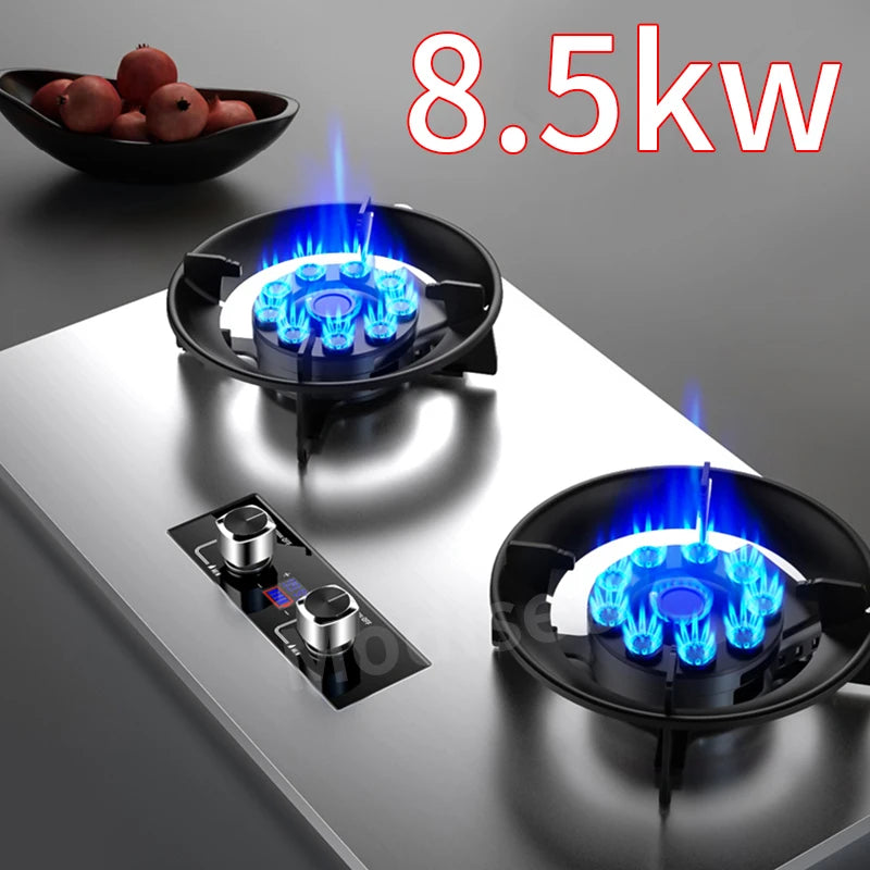 8.5Kw Gas Stove Dual Stove Household Embedded Natural Gas Liquefied Gas Timing Stove Fierce Fire Stove Desktop Dual-Use Kitchen