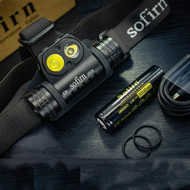 Sofirn HS20 Headlamp 2700lm USB C Rechargeable8 Powerful Headlight with Spotlight&Floodlight Dual Switch Indicator