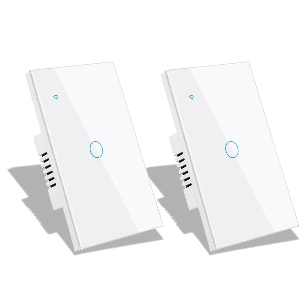 Tuya Wifi Smart Stair Switch US Touch Glass Panel Stair Cross Multi Light Switches 1 Gang 2 Way APP Control Alexa Google Home
