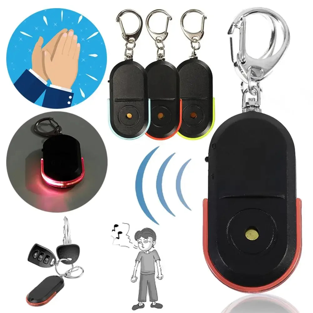 Wireless 10m Anti-Lost Alarm Key Finder Locator Keychain Whistle Sound With LED Light Mini Anti Lost Key Finder