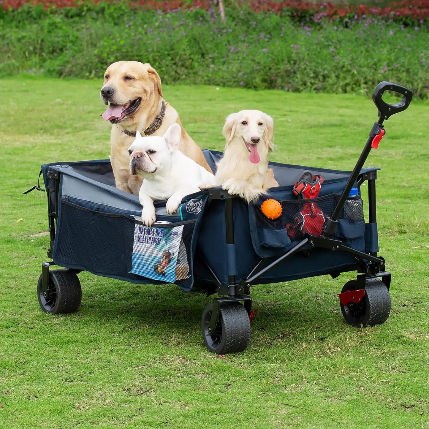 600L Beast Wagon 26" W Extra Wide All Terrain Folding w/Big Wheels, Cargo Net & Tailgate, 26" W and 55" L, Capacity and 400lbs H