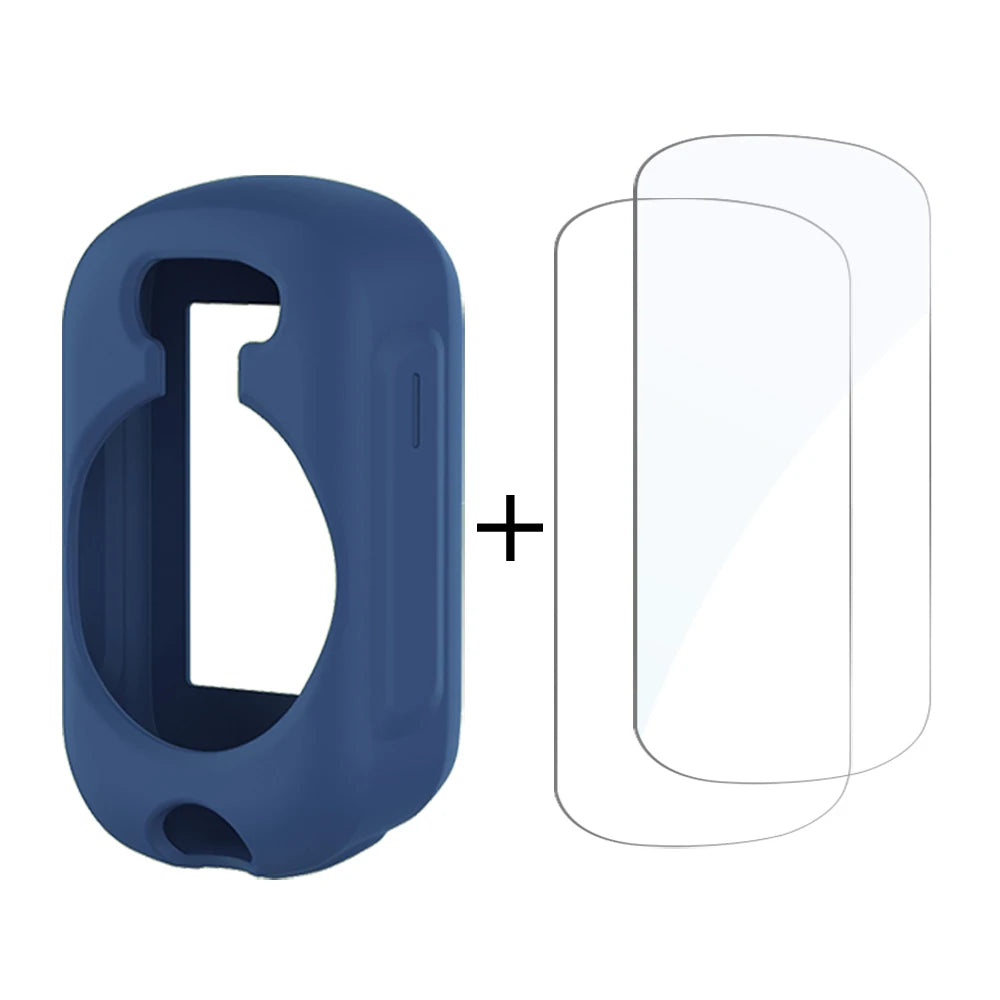 2Pcs Tempered Glass + Silicone Case for Garmin Edge 840 540 530 830 1040 1030 520 130 Plus GPS Stopwatch Screen Protector Cover