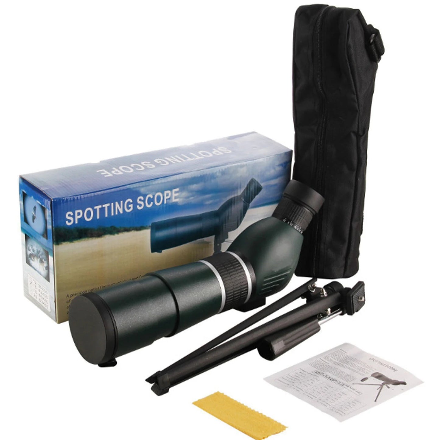New 20-60X60 Telescope Spotting Scope Large Field Powerful Zoom Monocular With Phone Adapter Tripod For Bird Watching Camping