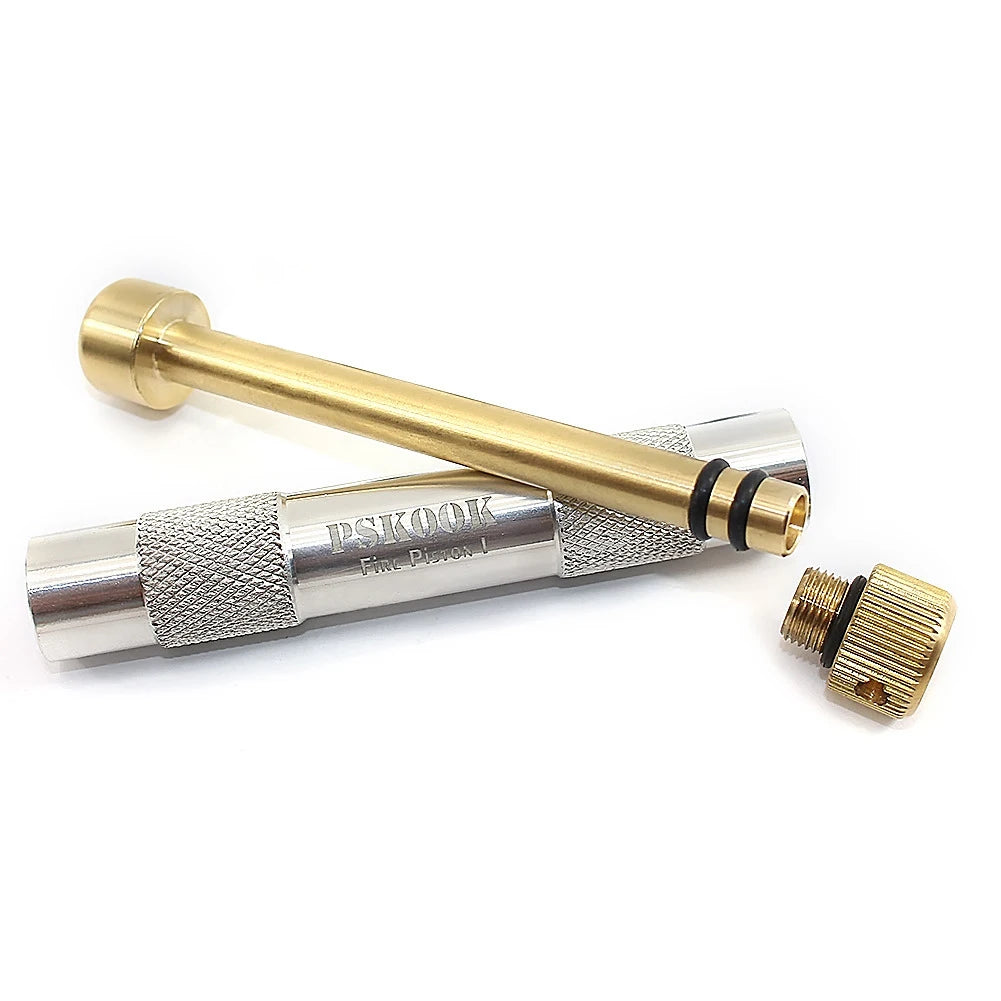 Brass Ignited Piston Firearm Portable Air Compression Fire Tube Useful Emergency Fire Pipes Survival Tool for Outdoor Travel