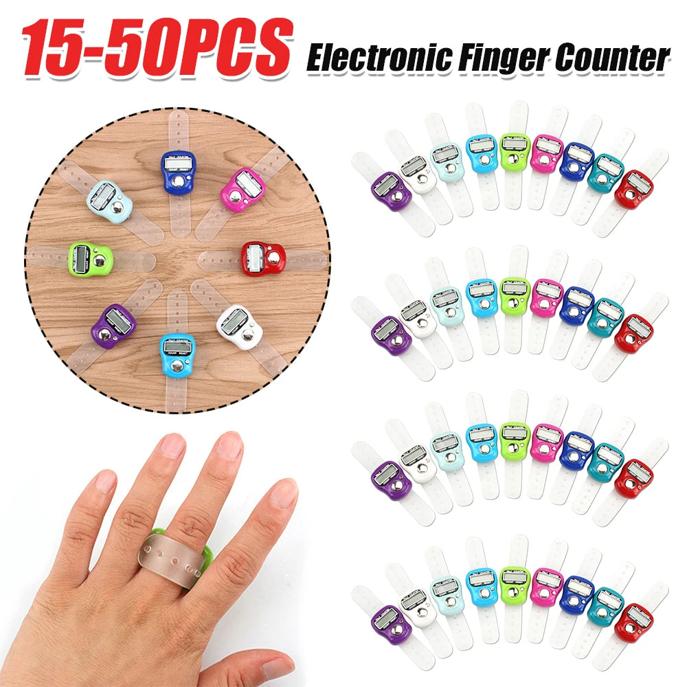 10-50PCS Electronic Finger Counter Ring Row Tally Pedometer for Pray Buddha Sewing Stitch