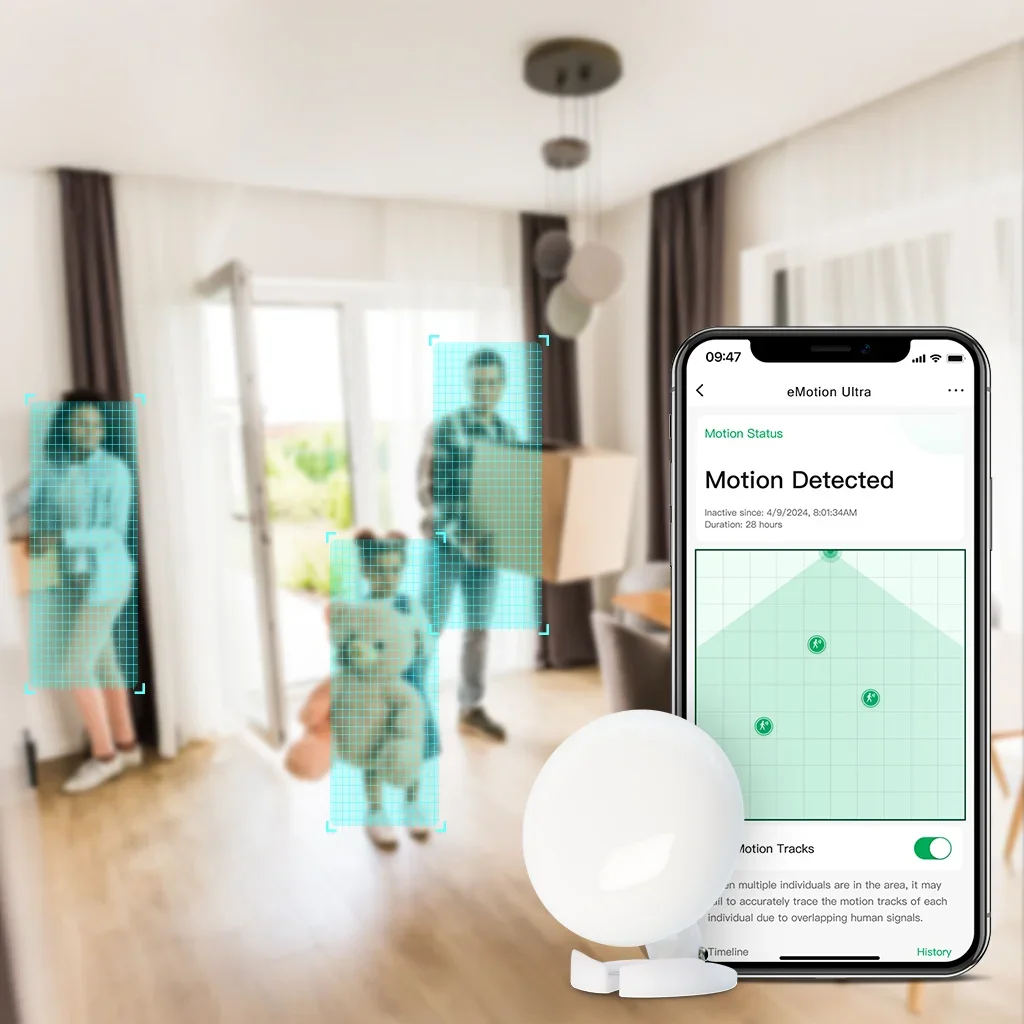 LinknLink eMotion Ultra 60GHz mmWave Radar Sensor - WiFi Smart Presence Detector with IR, Temp/Humidity, MQTT & Alexa Control