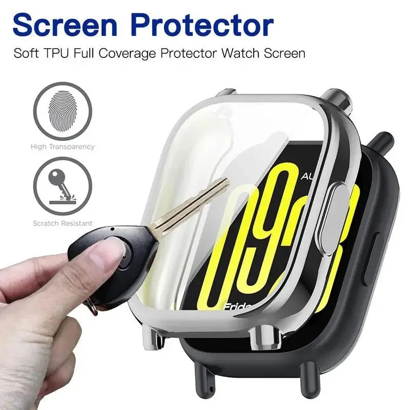 Full Cover Screen Protector Case For Xiaomi Redmi Watch 5 Active Lite Case Tempered Glass Anti-scratch Film Bumper Protective