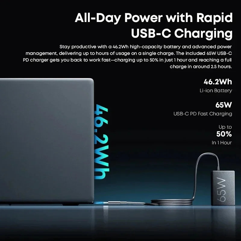 CHUWI CoreBook X Gaming Laptop 14.1 inch 2K IPS Screen AMD R5-7430U 16GB DDR4 RAM 512GB SSD Windows 11 Wifi6 Notebook Computer