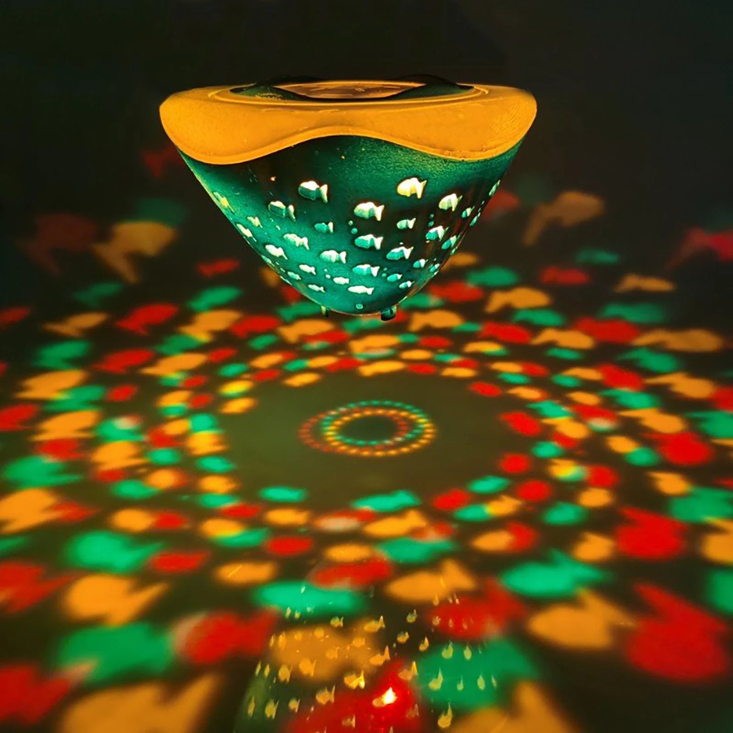 Underwater Disco Light Fish Pattern Multi Color Underwater Lamp 4 Colors Battery Operated for Disco Pool Party
