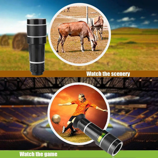 Universal HD 20X Optical Zoom Camera External Telescope Lens with Clip for Mobile Phone for Watch Scenery Game