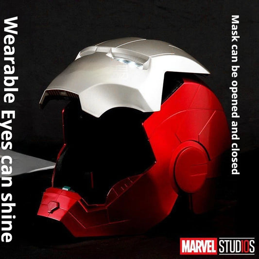 Iron Man helmet MK Jarvis wearable automatic opening and closing hood, deformable luminous hood, mechanical arm toy