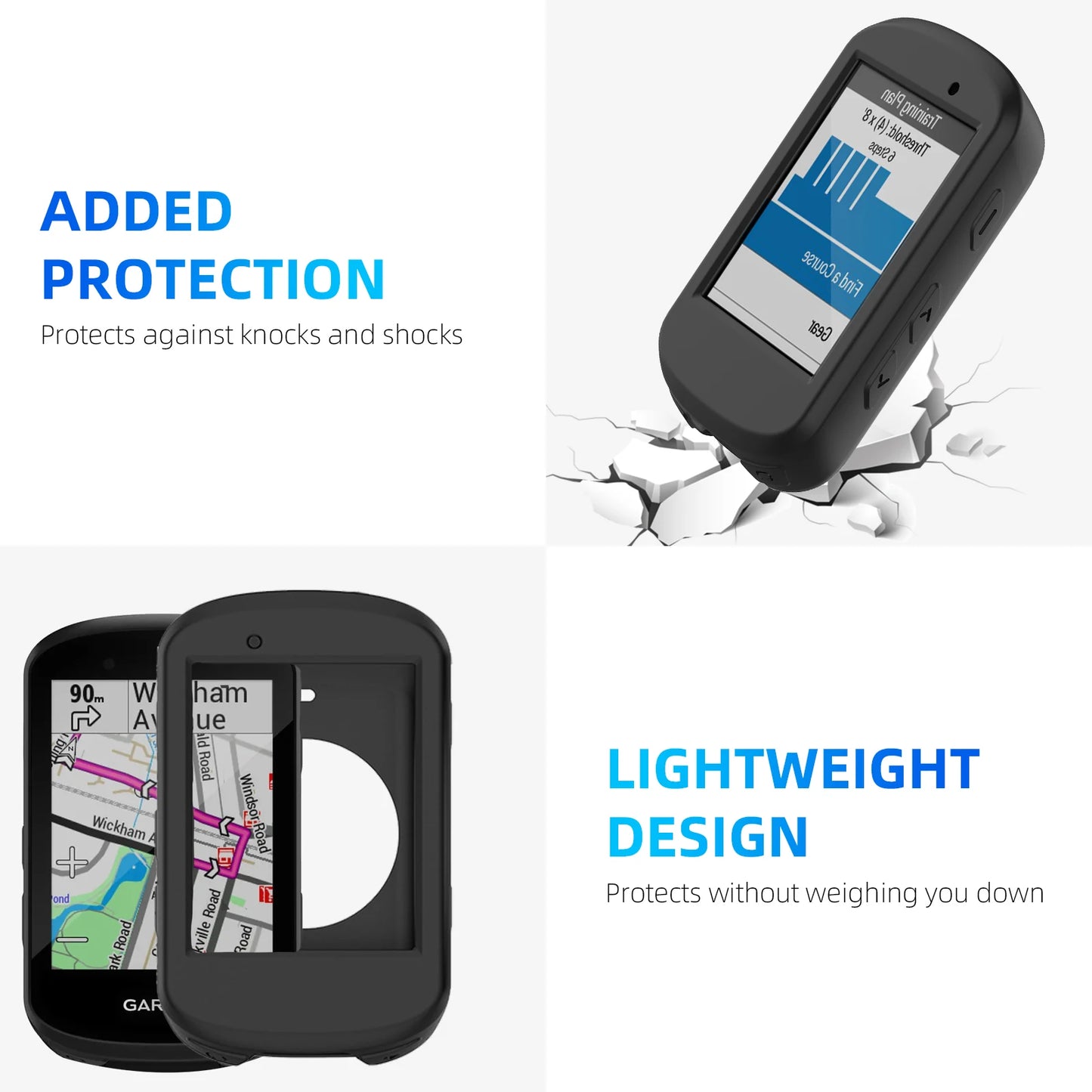 2Pcs Tempered Glass + Silicone Case for Garmin Edge 840 540 530 830 1040 1030 520 130 Plus GPS Stopwatch Screen Protector Cover