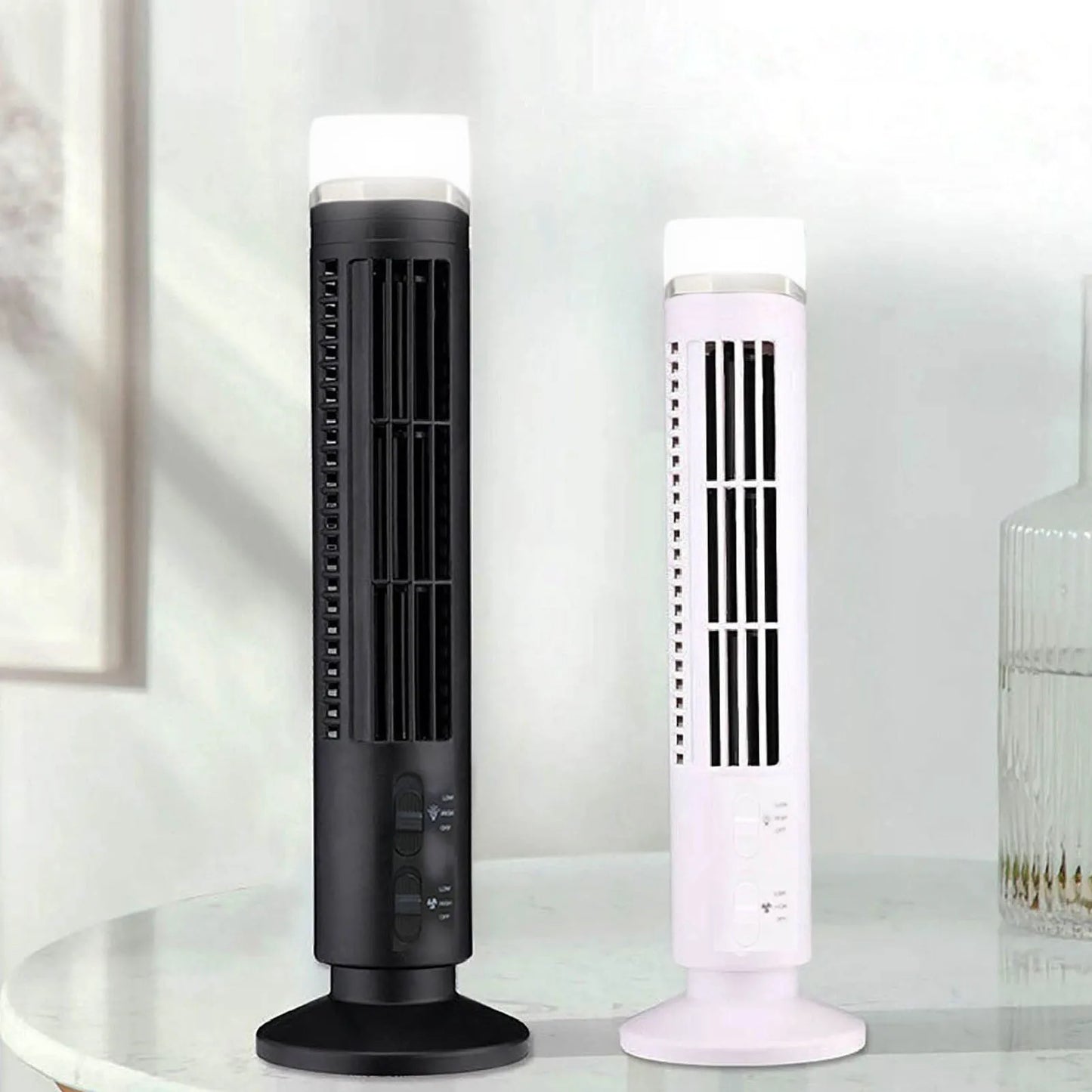 Bladeless Tower Fan Portable USB Desk Fan with Light for Home Bedroom  Tower Bladeless Fan