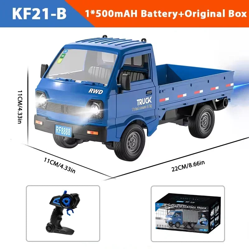 New KF21 Remote Control Car 1:16 Scale 2WD Off-Road Drift Climbing Toys With Spray Lights For Kids Boys Gifts 2.4GHZ RC Truck