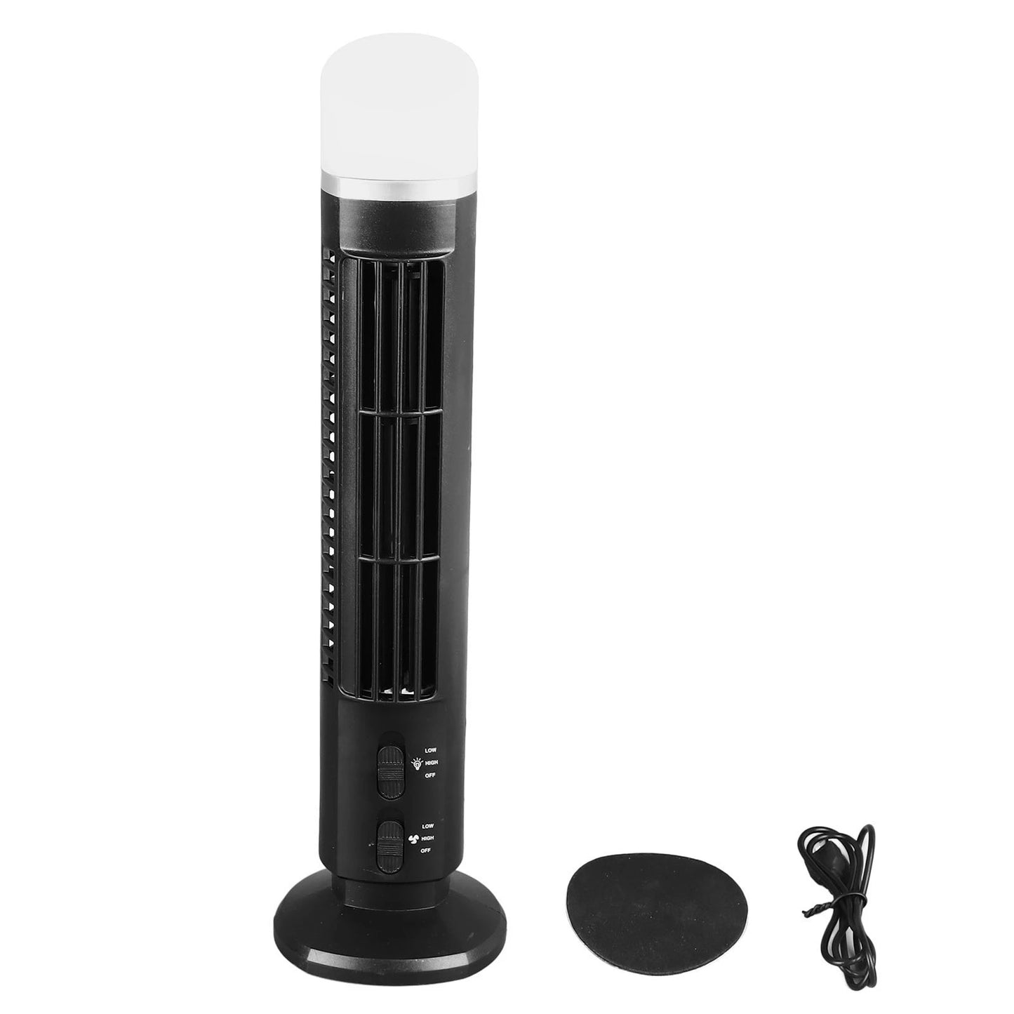 Bladeless Tower Fan Portable USB Desk Fan with Light for Home Bedroom  Tower Bladeless Fan