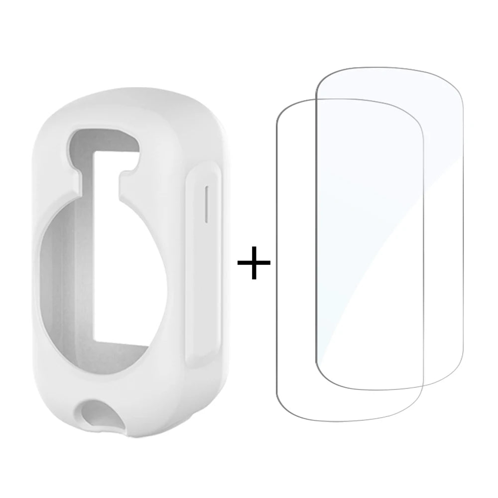 2Pcs Tempered Glass + Silicone Case for Garmin Edge 840 540 530 830 1040 1030 520 130 Plus GPS Stopwatch Screen Protector Cover
