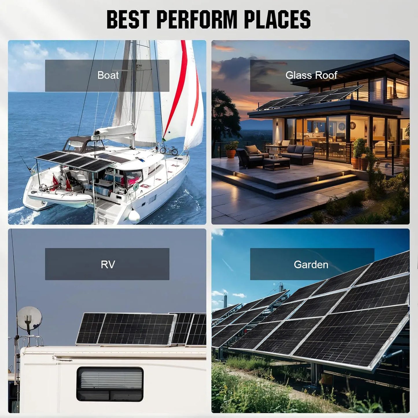 New Bifacial Solar Panel 2pcs120W 240w Monocrystalline Solar Module for 12V Batteries, Photovoltaic,Ideal for Motorhomes,