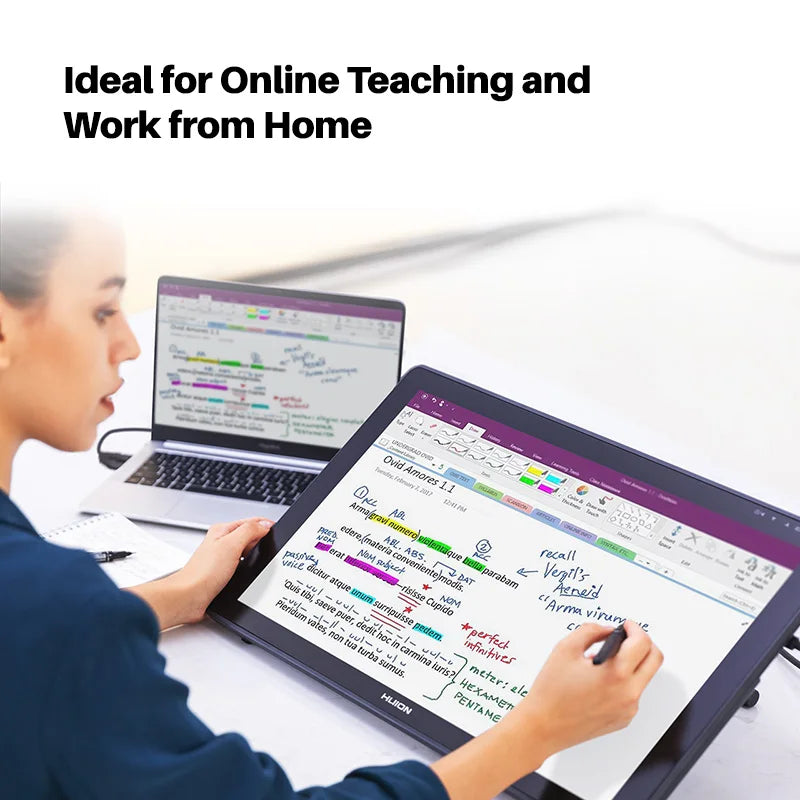 21.5 Inch Huion Graphics Tablet Monitor Kamvas 22 Plus 140%sRGB Drawing Tablet Support Linux MacOS Laotop Android USB3.1 DP1.2