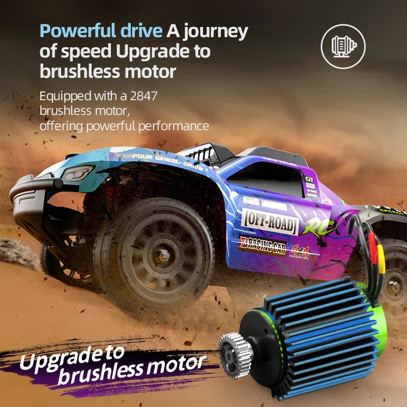 75km/h RC Car Q130C Upgraded Brushless Remote Control Vehicle 4WD Off-road High Speed Climbing Crawler Model Toys for Adults