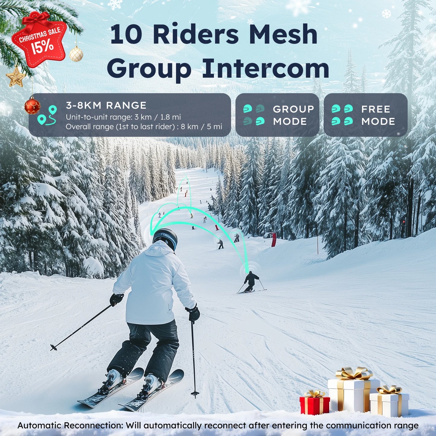 ASMAX F1 Mesh Motorcycle Intercom AI Voice HD 40mm Speakers 1250mAh Battery Pro-Level Helmet Communication System Global version