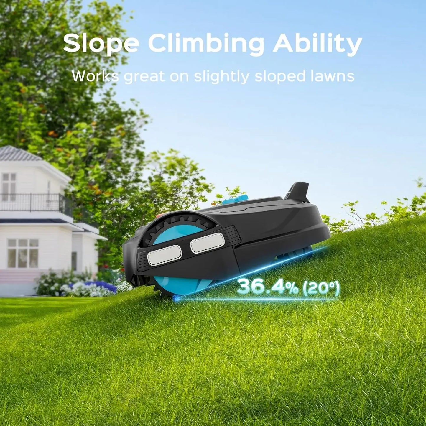 Customizable Cordless Robot Lawn Mower With GPS + 3D Visual Navigation, Bow-Shaped Path Mowing, APP Control