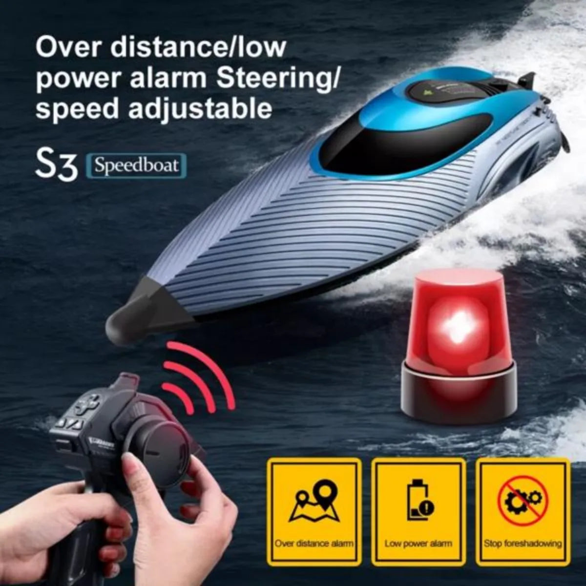 4DRC S3 45km/h Remote Control Boat Kids Toy WATER-COOLED High Speed RC Ship.Gifts for Kids Adults