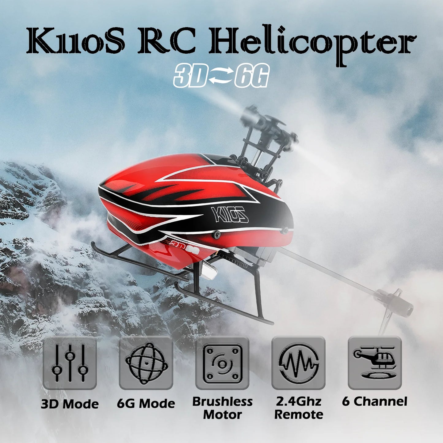 WLtoys K110S RC Helicopters for Adults,3D/6G Mode, 6 Channel Mini Remote control Helicopter,Brushless Motor,  with 3 Batteries