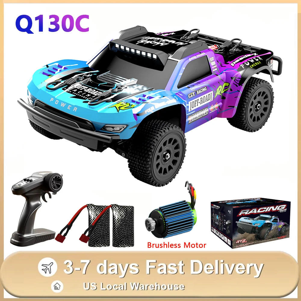 75km/h RC Car Q130C Upgraded Brushless Remote Control Vehicle 4WD Off-road High Speed Climbing Crawler Model Toys for Adults