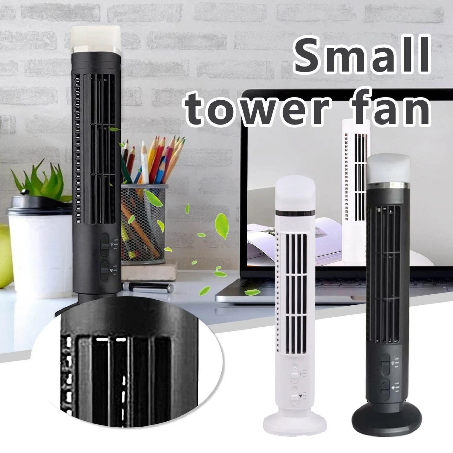 Bladeless Tower Fan Portable USB Desk Fan with Light for Home Bedroom  Tower Bladeless Fan