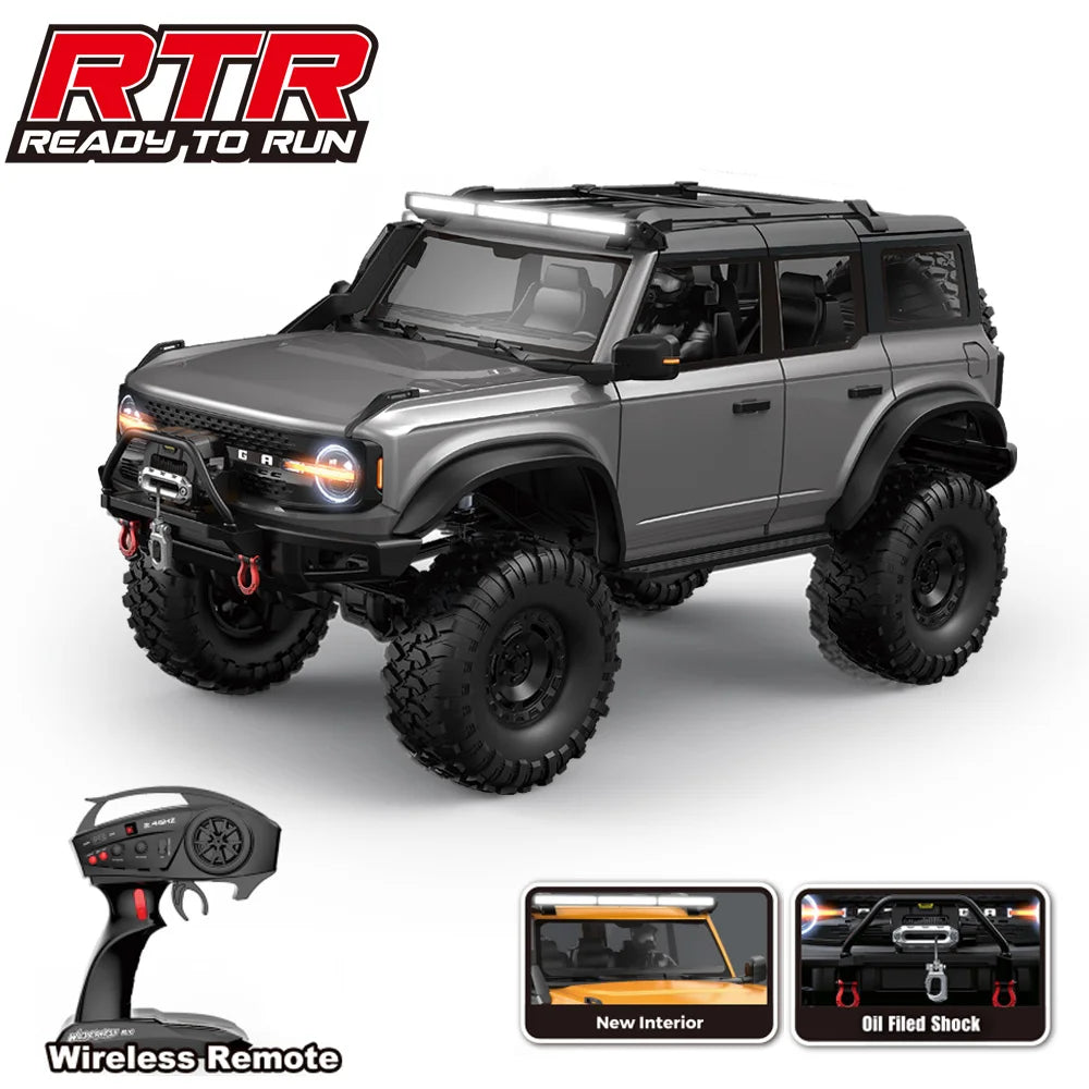1/10 RC Crawler Upgrade HB Rc Model 4WD RTR with LED 2.4G Electric Remote Control Rock Off-road Vehicle for Adults US Shipping