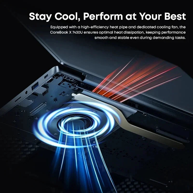 CHUWI CoreBook X Gaming Laptop 14.1 inch 2K IPS Screen AMD R5-7430U 16GB DDR4 RAM 512GB SSD Windows 11 Wifi6 Notebook Computer