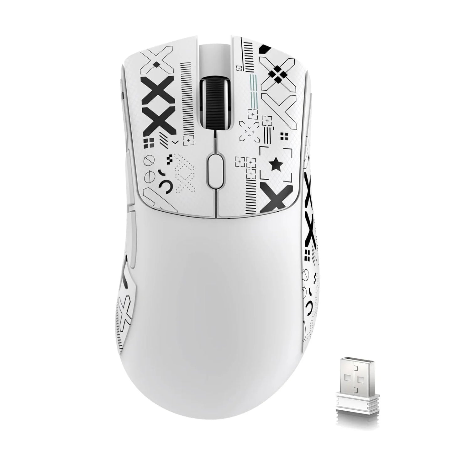 R1 Wireless Gaming Mouse,Tri-Mode Connection (2.4G/Wired/BT5.2),55g Lightweight Design,18K DPI Optical Sensor,HUYU 20 Million Ke